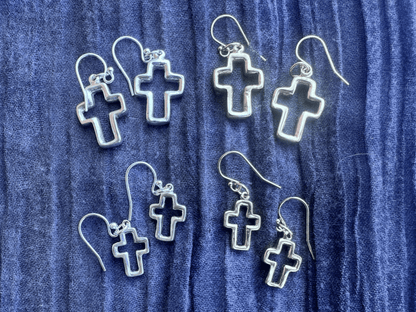 Hollow Cross Mini Earring